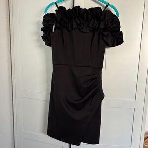 NWT Black Ruffle Off-Shoulder Dress